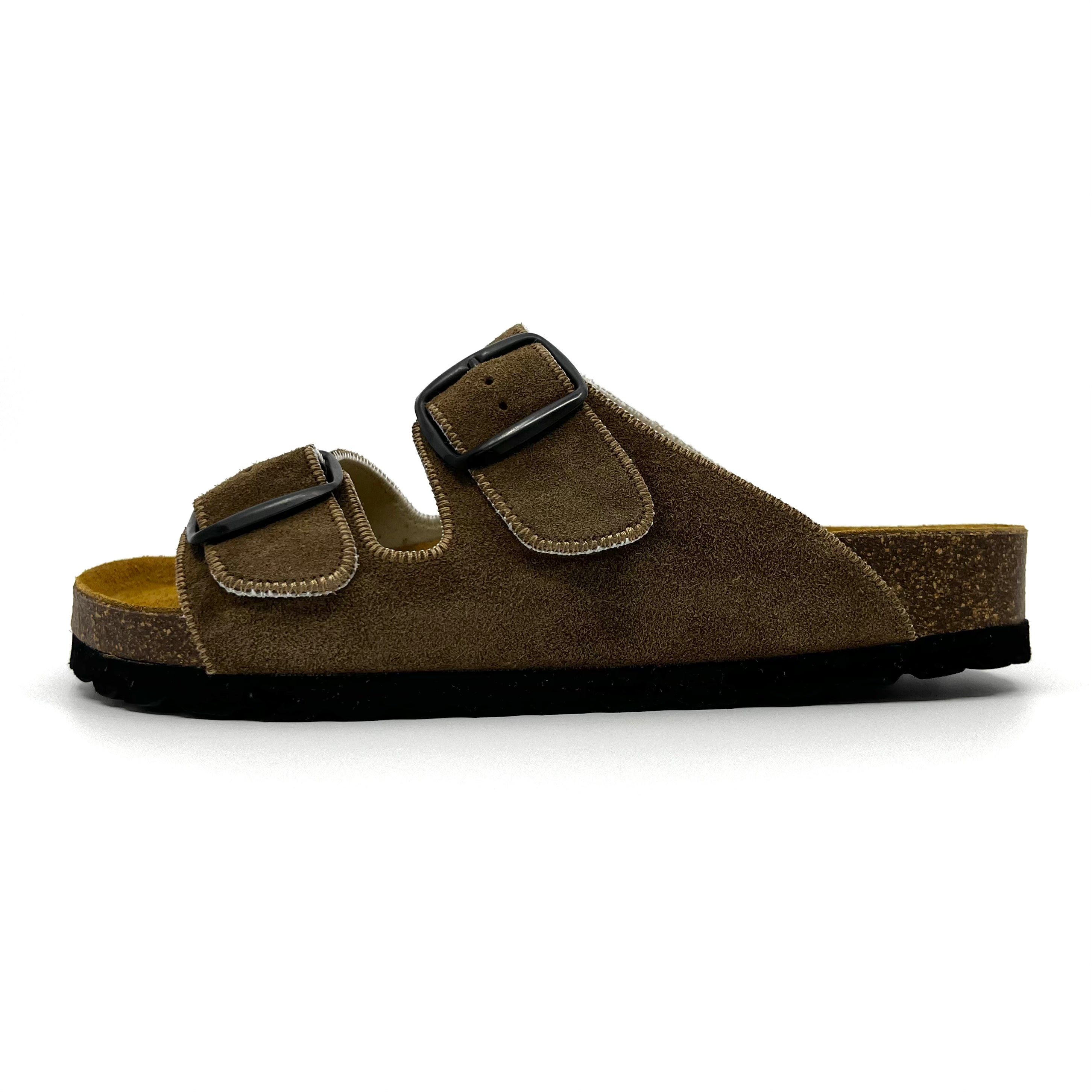 Thora 2-buckle Sandals | Umber Suede