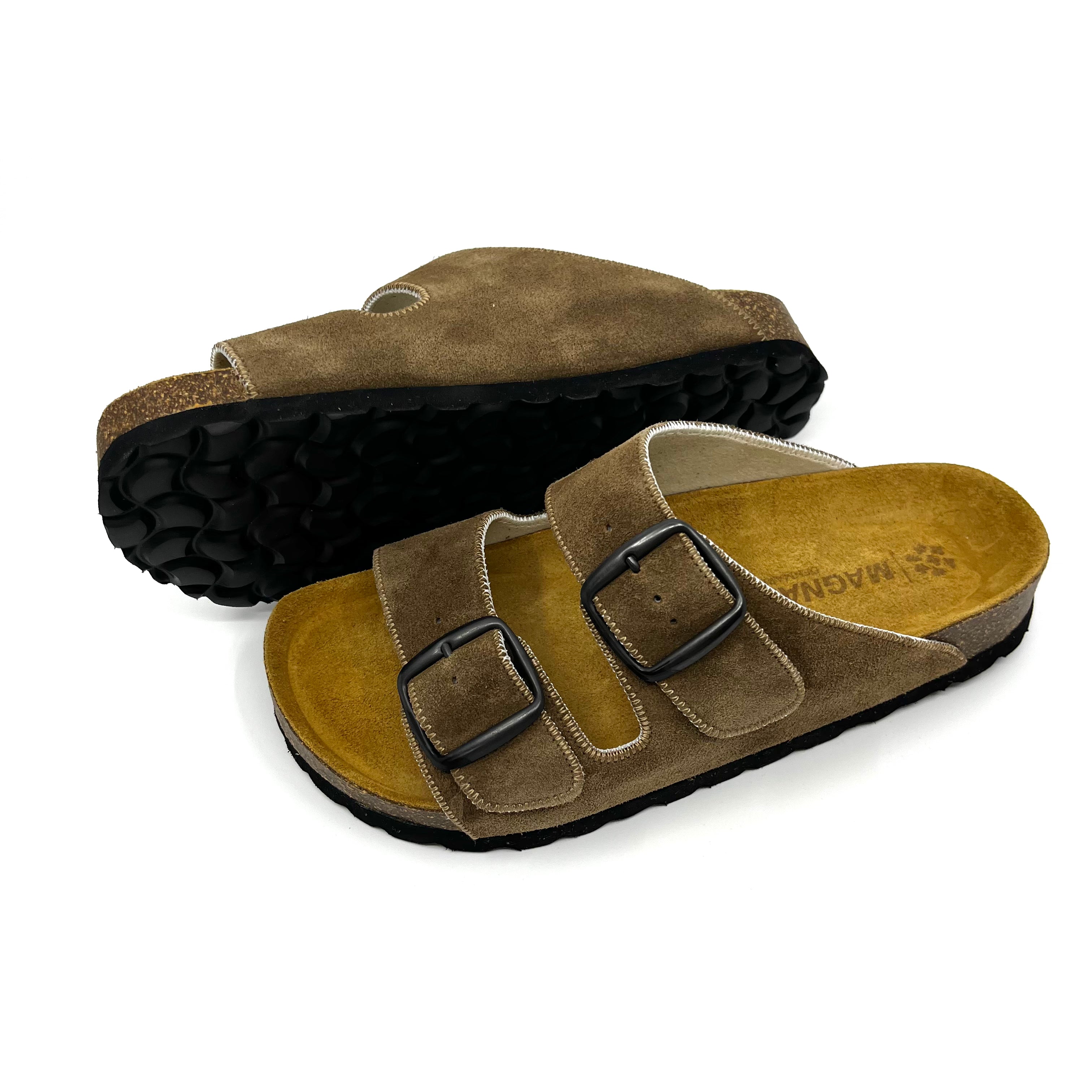 Thora 2-buckle Sandals | Umber Suede