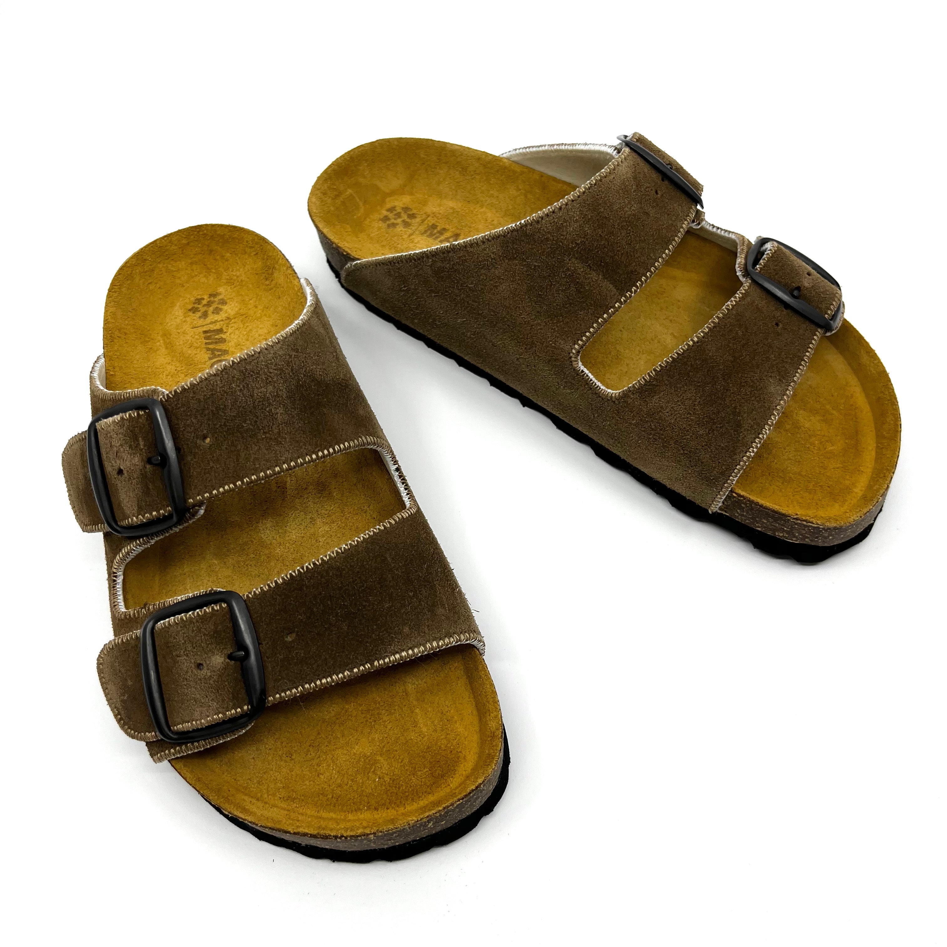 Thora 2-buckle Sandals | Umber Suede